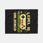 Grappig level 10 vrijgespeeld videospel 10de verja fleece deken (Voorkant (Horizontaal))