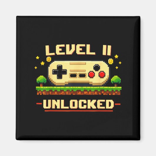 Grappig level 11 ontgrendeld videospel 11e verjaar magneet (Voorkant)