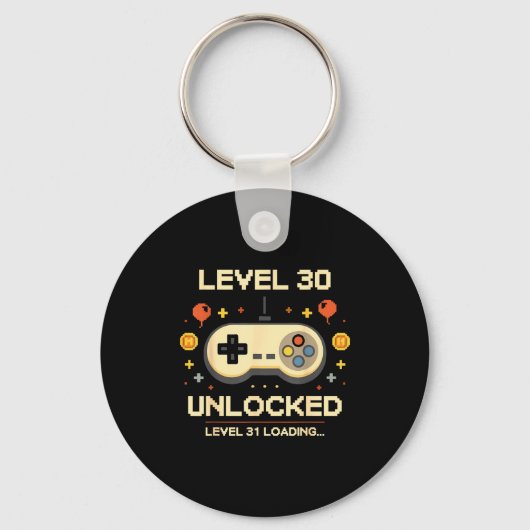 Grappig level 30 vrijgespeeld gamer 30ste verjaard sleutelhanger (Voorkant)