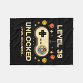 Grappig level 39 ontgrendeld gamer 39e verjaardags fleece deken (Voorkant (Horizontaal))