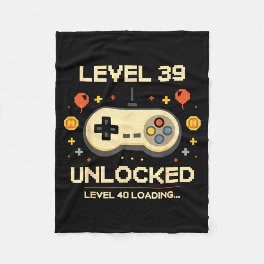 Grappig level 39 ontgrendeld gamer 39e verjaardags fleece deken (Voorkant)