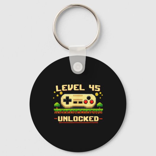 Grappig level 45 ontgrendeld videospel 45ste verja sleutelhanger (Voorkant)