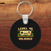 Grappig level 45 ontgrendeld videospel 45ste verja sleutelhanger (Voorkant)