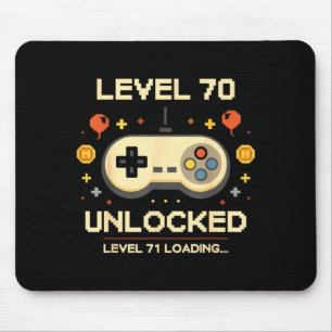 Grappig level 70 ontgrendeld gamer 70ste verjaarda muismat
