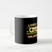 Grappig level 9 ontgrendeld videospel 9e verjaarda koffiemok (Voorkant links)
