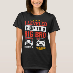 Grappig Leveled Up Naar Grote Broer 2027 Binnenkor T-shirt