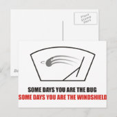 Grappig - Leven als bugs op een voorruit. Briefkaart (Voorkant / Achterkant)