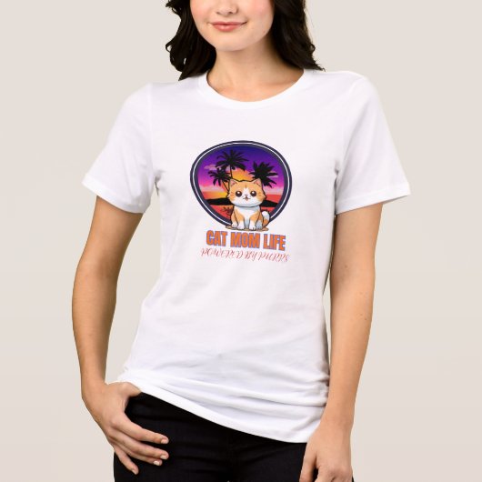 Grappig leven als kattentante Tri-Blend shirt (Voorkant)