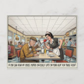 Grappig leven als serveerster restaurant humor an briefkaart (Voorkant)