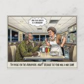 Grappig leven als serveerster restaurant humor an briefkaart (Voorkant)