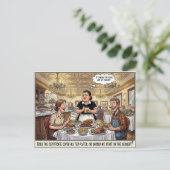 Grappig leven als serveerster restaurant humor an briefkaart (Staand voorkant)