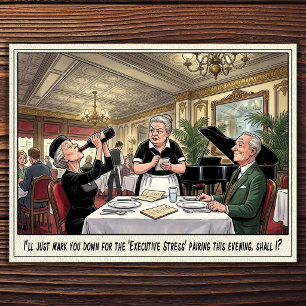 Grappig leven als serveerster restaurant humor an briefkaart