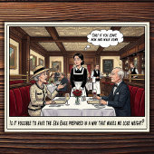 Grappig leven als serveerster restaurant humor an briefkaart