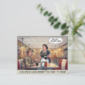 Grappig leven als serveerster restaurant humor an briefkaart (Staand voorkant)