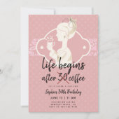 Grappig leven begint na koffie 30e verjaardag kaart (Voorkant)