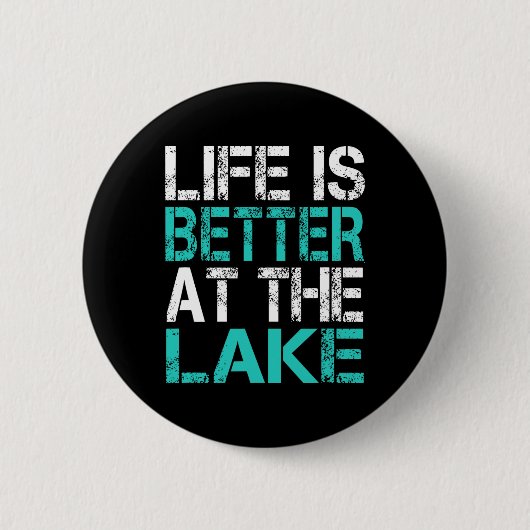 Grappig leven is beter bij het meer kamperen zomer ronde button 5,7 cm (Voorkant)