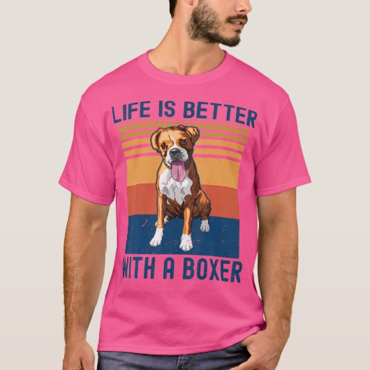 Grappig leven is beter met een bokser voor Hondenl T-shirt (Voorkant)