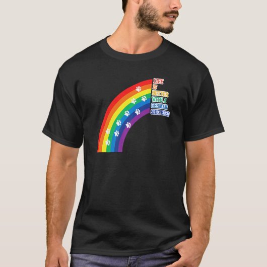 Grappig leven is beter met mijn Duitse herder T-shirt (Voorkant)