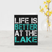 Grappig leven is beter op de Lake Camping Summer V Kaart (Gele Bloem)