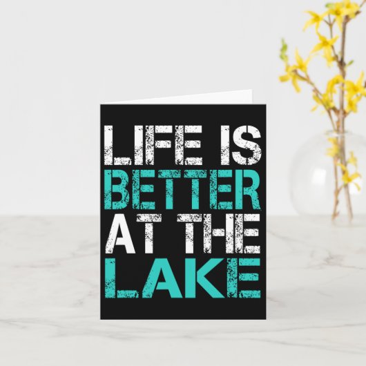 Grappig leven is beter op de Lake Camping Summer V Kaart (Gele Bloem)