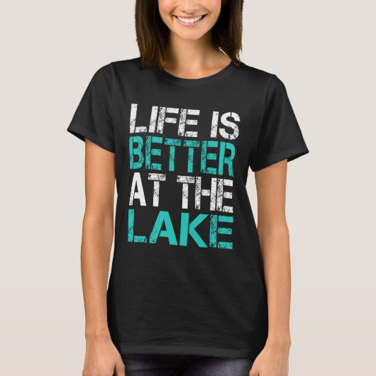 Grappig leven is beter op de Lake Camping Summer V T-shirt (Voorkant)