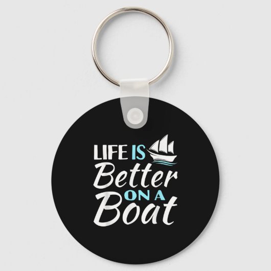 Grappig leven is beter op een boot zeil liefhebber sleutelhanger (Voorkant)