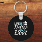 Grappig leven is beter op een boot zeil liefhebber sleutelhanger (Voorkant)