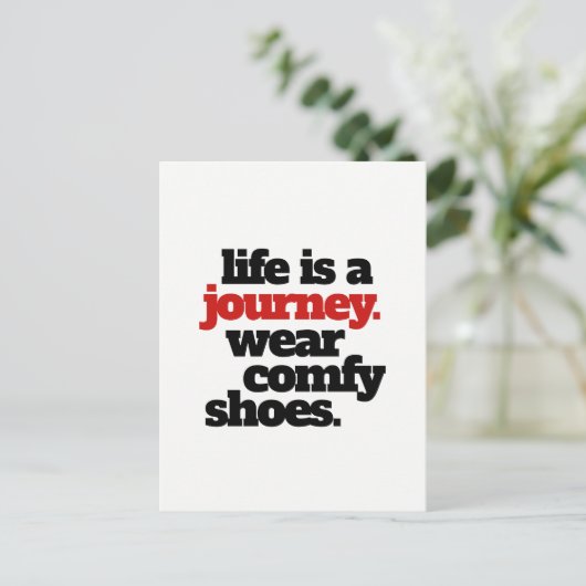 Grappig leven is een reis ... briefkaart (Staand voorkant)