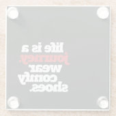 Grappig leven is een reis ... glazen onderzetter (Achterkant)