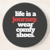 Grappig leven is een reis ... zandsteen onderzetter (Voorkant)