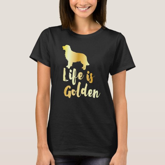 Grappig leven is golden retriever t-shirt (Voorkant)
