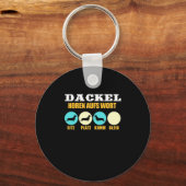Grappig leven met Dachshund Dog Sleutelhanger (Voorkant)