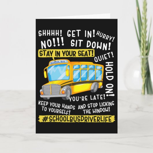 Grappig leven van schoolbuschauffeur laatste schoo kaart (Voorkant)