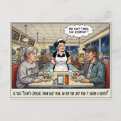 Grappig leven van serveerster restaurant humor an briefkaart (Voorkant)