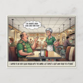 Grappig leven van serveerster restaurant humor an briefkaart (Voorkant)