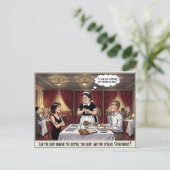 Grappig leven van serveerster restaurant humor an briefkaart (Staand voorkant)