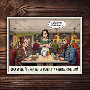 Grappig leven van serveerster restaurant humor an briefkaart