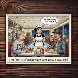 Grappig leven van serveerster restaurant humor  an briefkaart