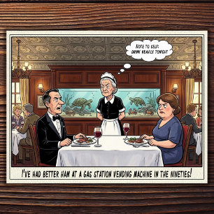 Grappig leven van serveerster restaurant humor an briefkaart