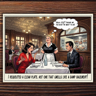 Grappig leven van serveerster restaurant humor an briefkaart
