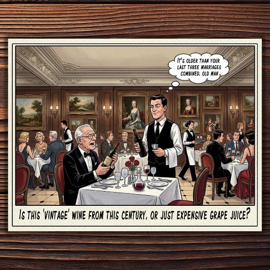 Grappig leven van serveerster restaurant humor an briefkaart