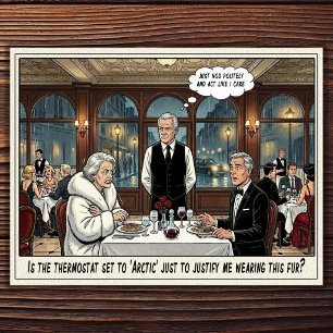 Grappig leven van serveerster restaurant humor an briefkaart
