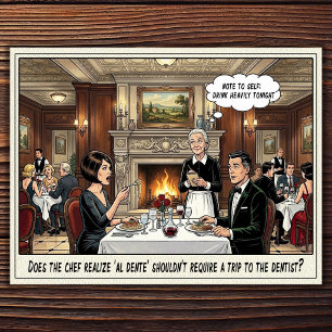 Grappig leven van serveerster restaurant humor an briefkaart