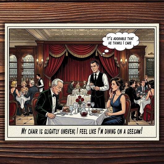 Grappig leven van serveerster restaurant humor an briefkaart