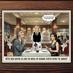 Grappig leven van serveerster restaurant humor an briefkaart