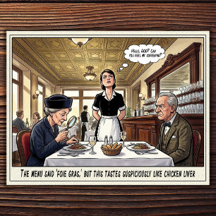 Grappig leven van serveerster restaurant humor an briefkaart