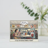 Grappig leven van serveerster restaurant humor briefkaart (Staand voorkant)