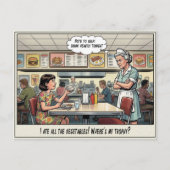 Grappig leven van serveerster restaurant humor briefkaart (Voorkant)