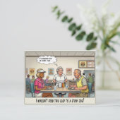 Grappig leven van serveerster restaurant humor briefkaart (Staand voorkant)