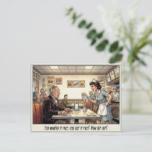 Grappig leven van serveerster restaurant humor briefkaart (Staand voorkant)